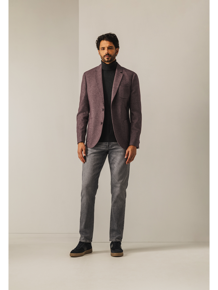 Bordeaux blazer met motief State of Art 