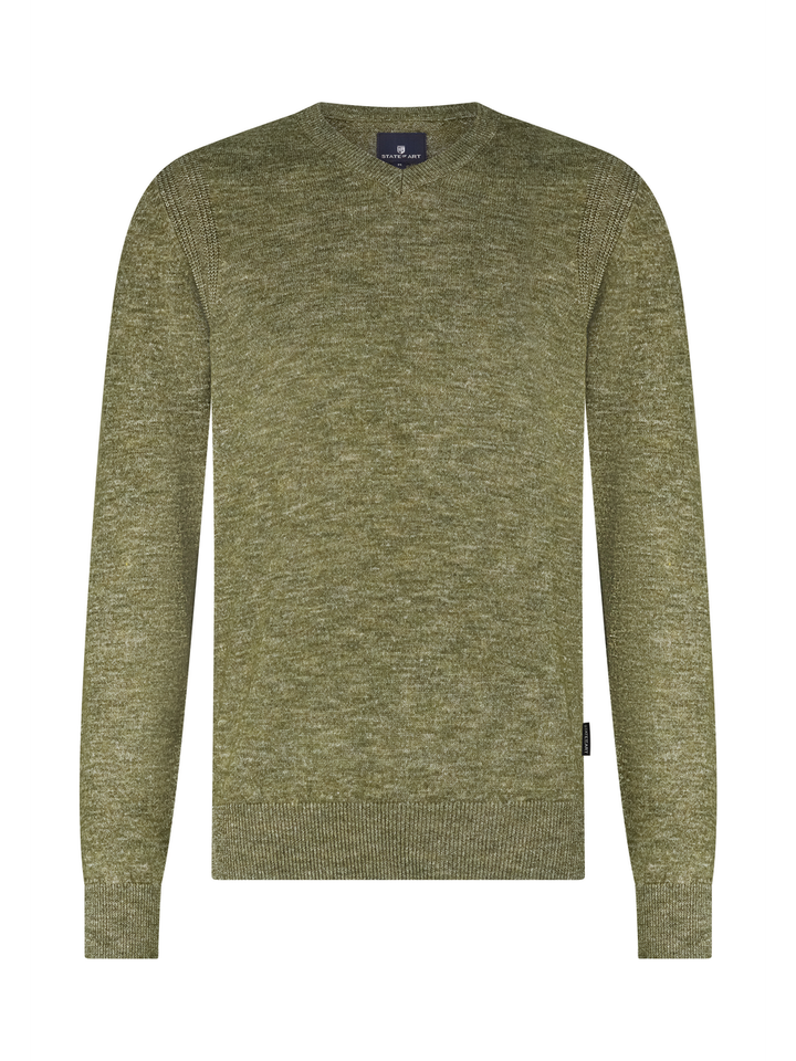 Groene trui met v-hals State Of Art 