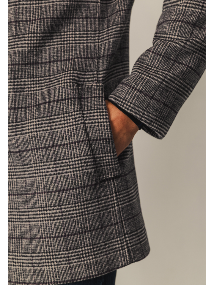 Zwart en grijze mantel in print State of Art