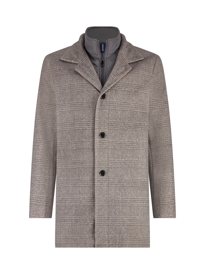 Grijze mantel met ruiten State Of Art 