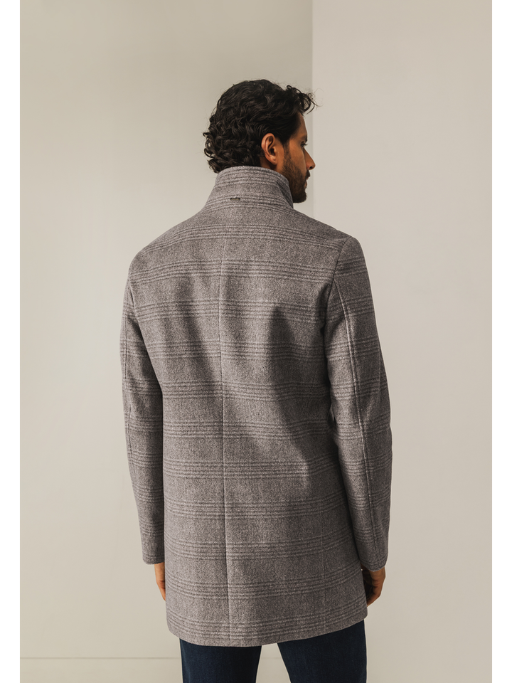 Grijze mantel met ruiten State Of Art 