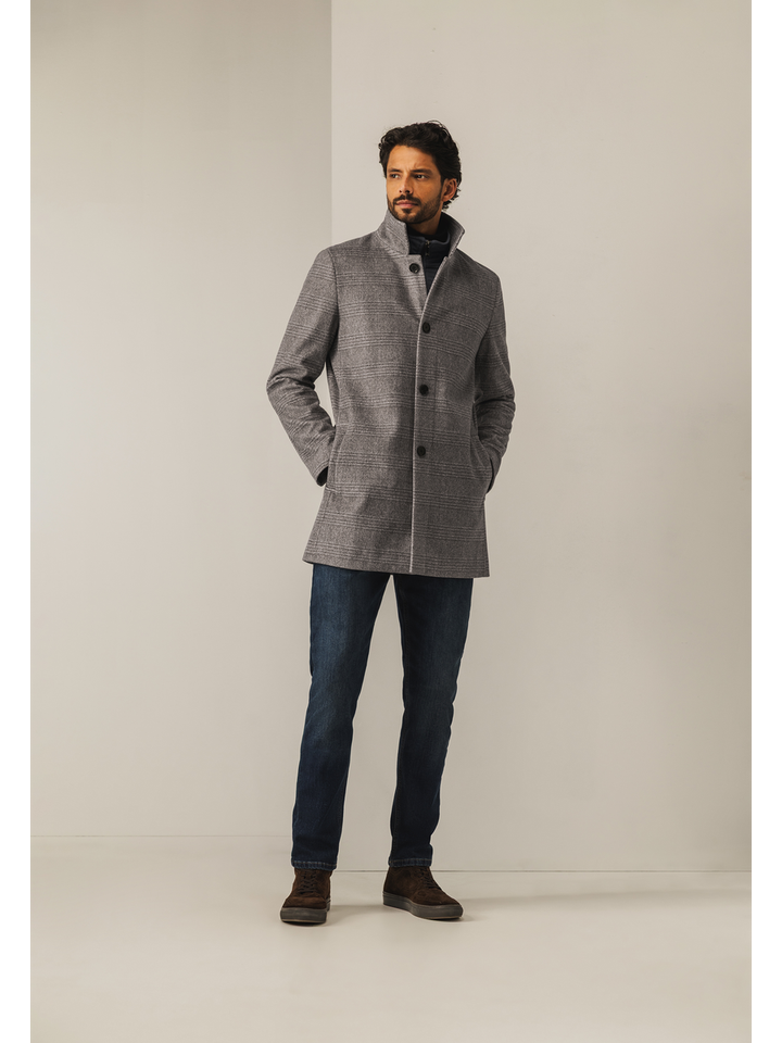 Grijze mantel met ruiten State Of Art 