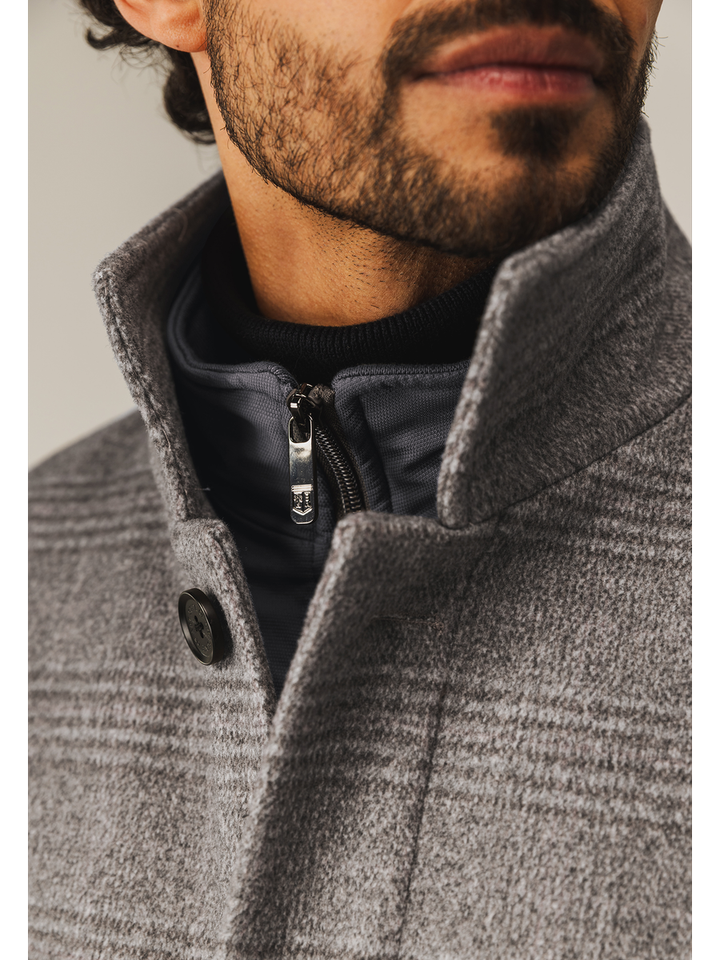 Grijze mantel met ruiten State Of Art 