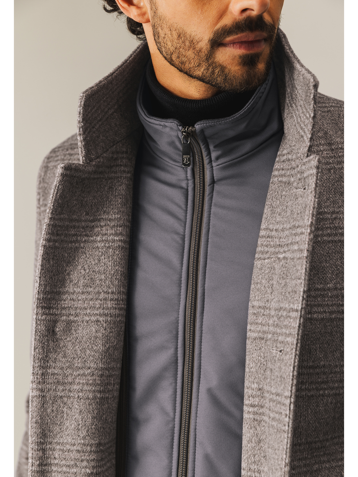 Grijze mantel met ruiten State Of Art 