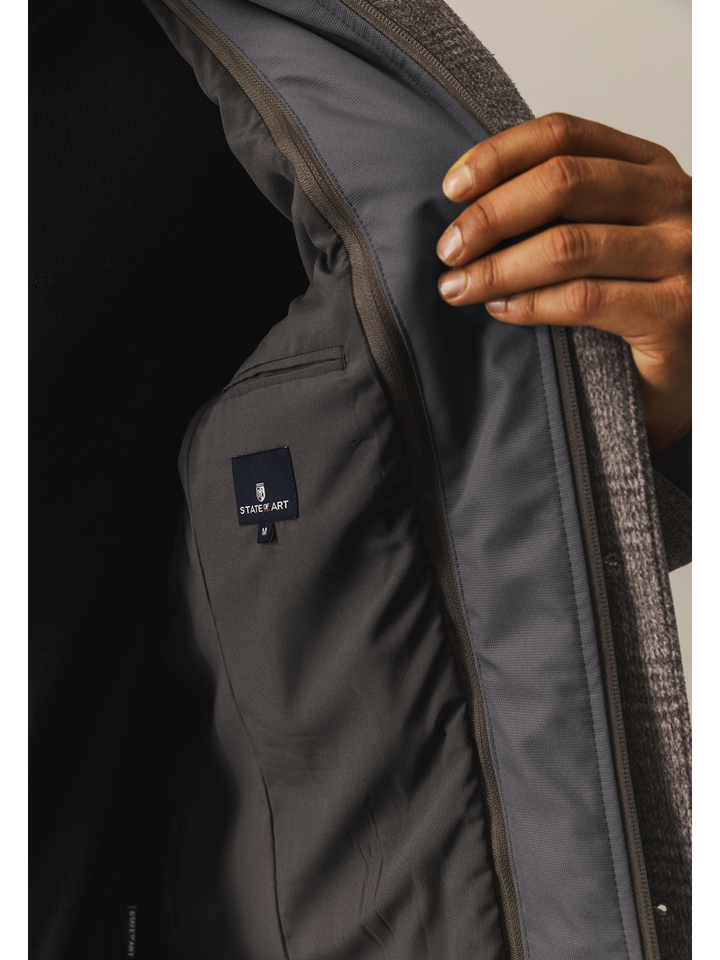 Grijze mantel met ruiten State Of Art 