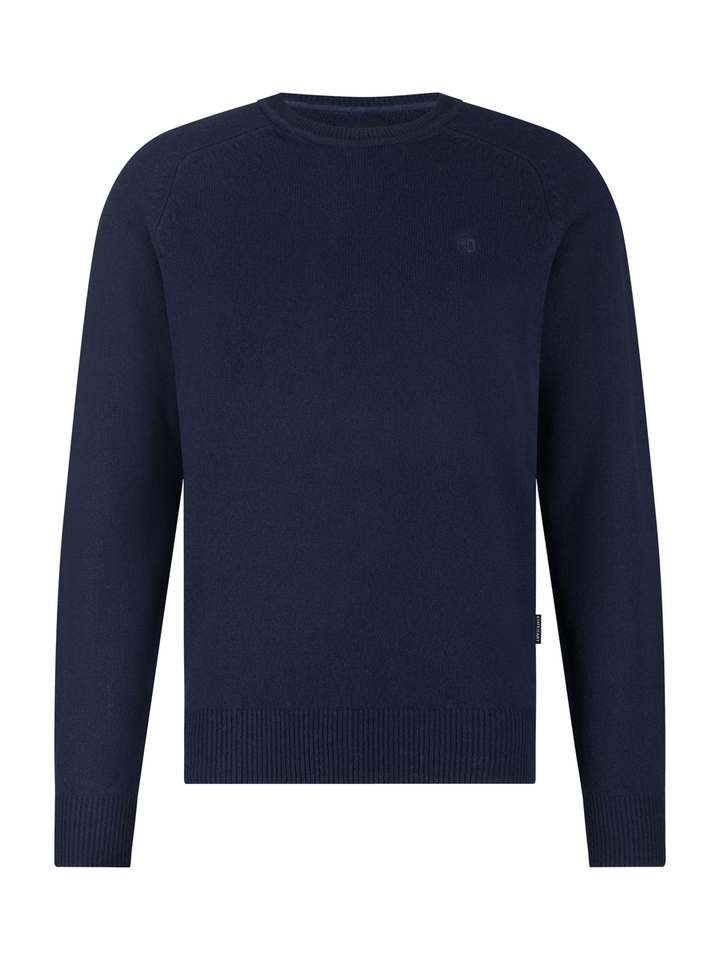 Blauwe wollen trui met ronde hals State Of Art 