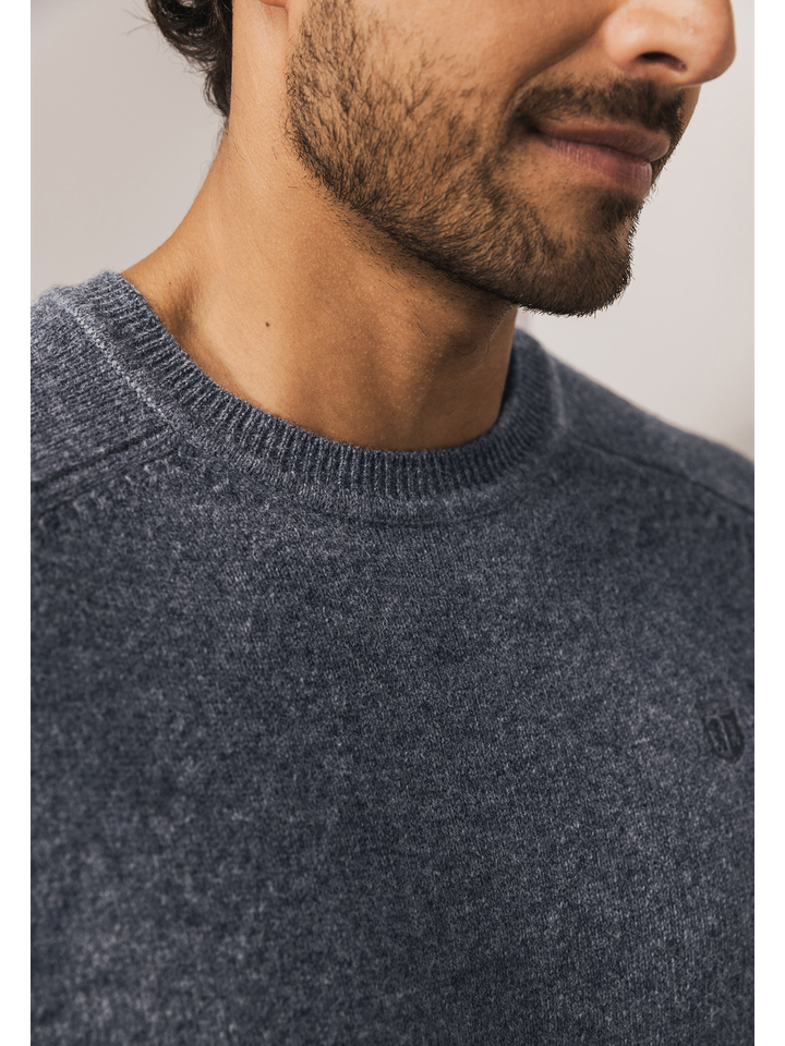 Grijze wollen trui met ronde hals State Of Art 