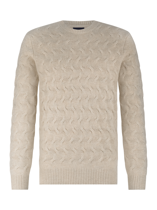 Beige gebreide turi met kabel State Of Art