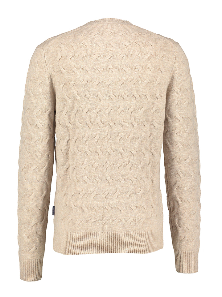 Beige gebreide turi met kabel State Of Art 