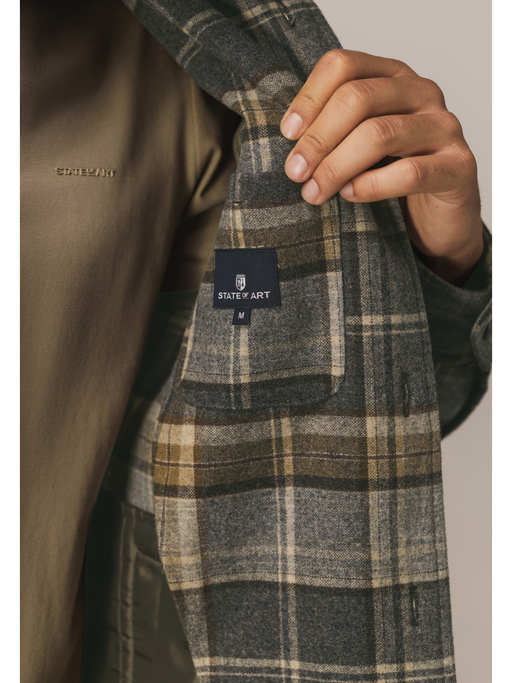 Geruiten wollen hemd met lange mouw State of Art