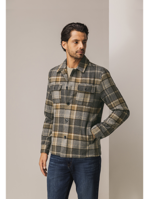 Geruiten wollen hemd met lange mouw State of Art