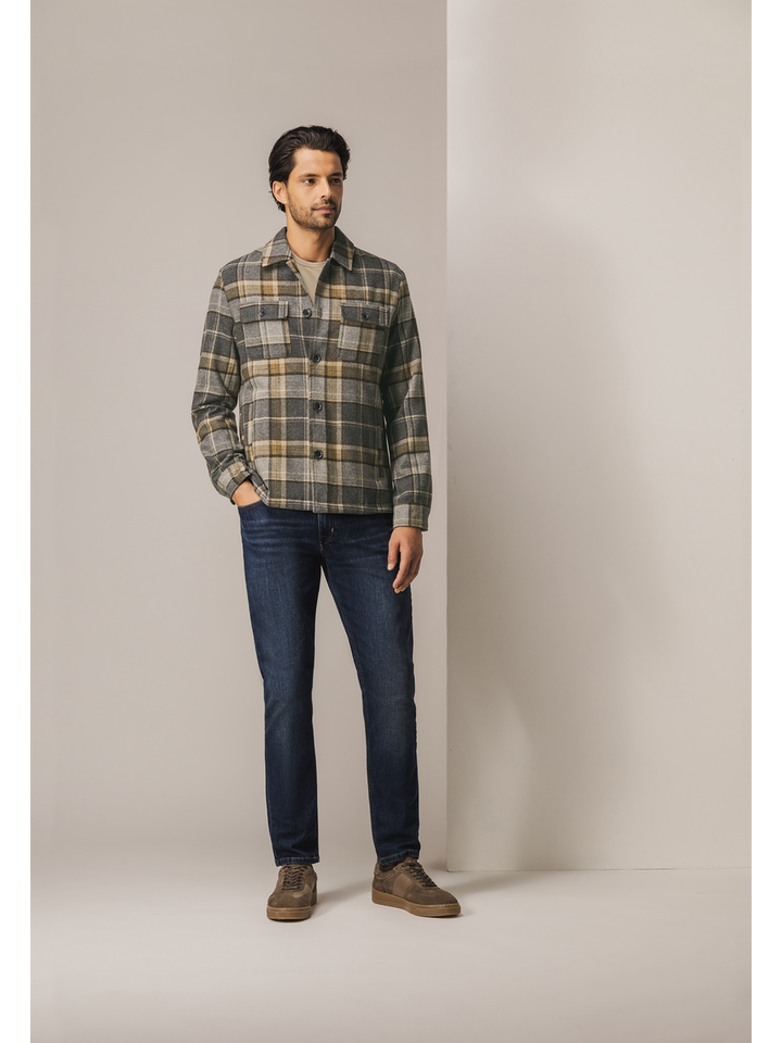 Geruiten wollen hemd met lange mouw State of Art