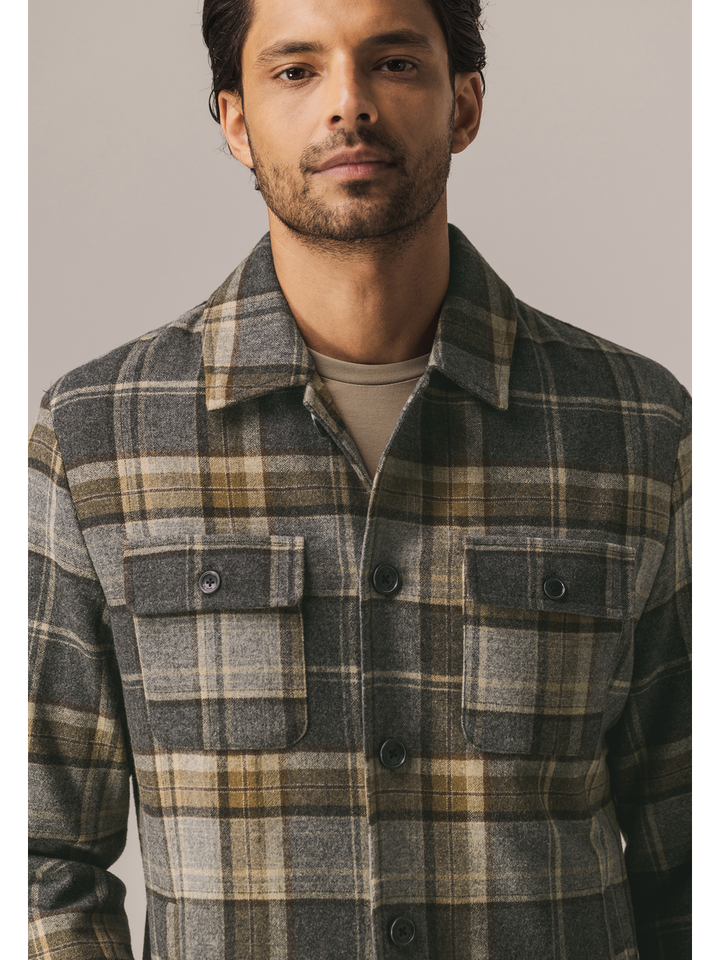 Geruiten wollen hemd met lange mouw State of Art