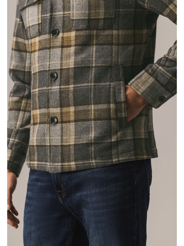 Geruiten wollen hemd met lange mouw State of Art