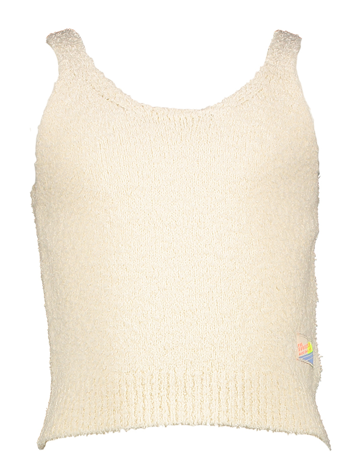 Beige gebreide top met structuur AO76