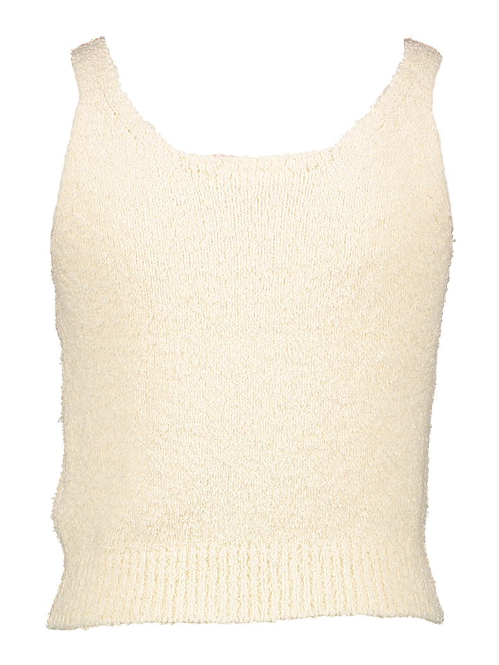 Beige gebreide top met structuur AO76