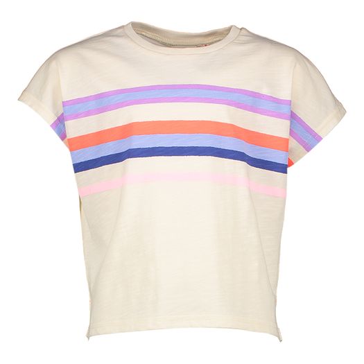 Ecru t-shirt met strepen AO76