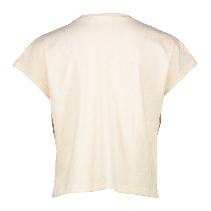 Ecru t-shirt met strepen AO76