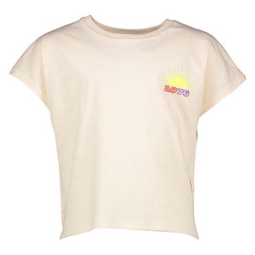 Ecru t-shirt met print en logo AO76