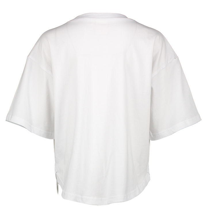 Witte t-shirt met fluo oranje sun AO 