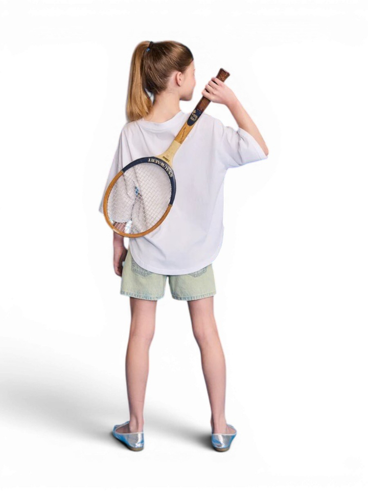 Witte t-shirt met fluo oranje sun AO