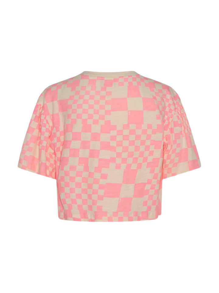 Fluo ecru geruite t-shirt AO76