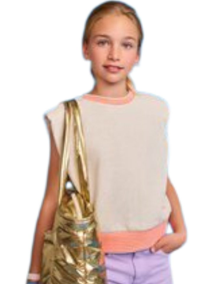 Grijze t-shirt met fluo strepen AO76