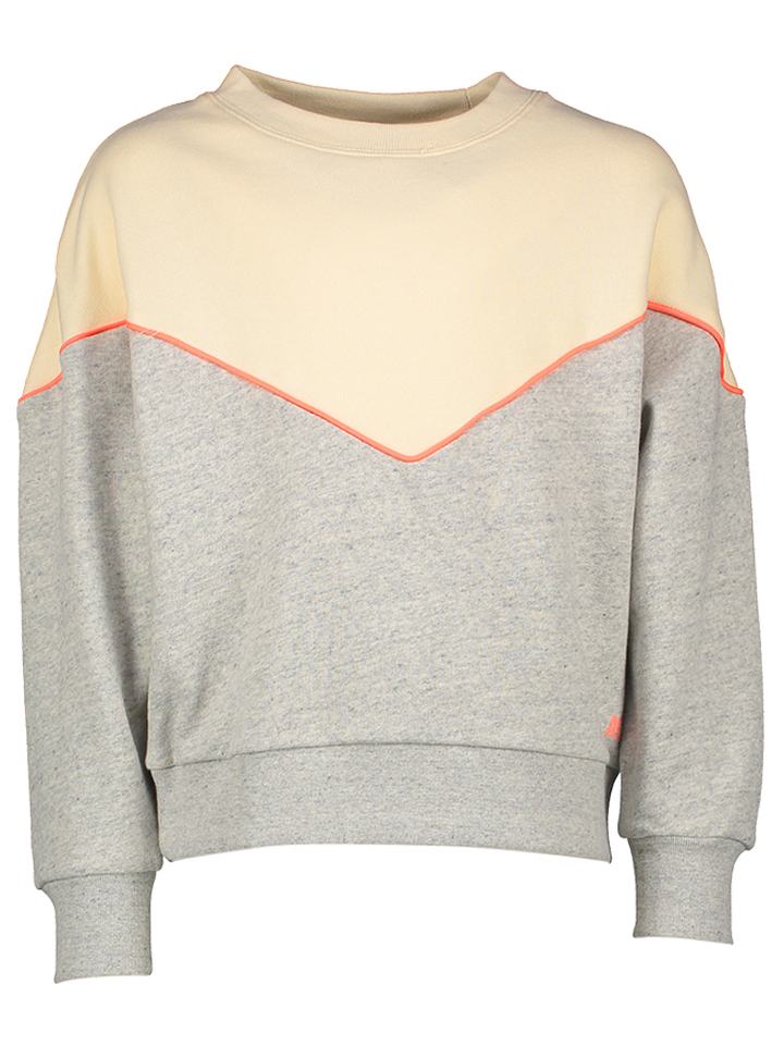 Grijs ecru color block sweater AO76