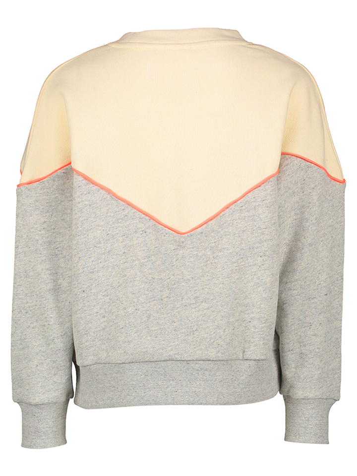 Grijs ecru color block sweater AO76