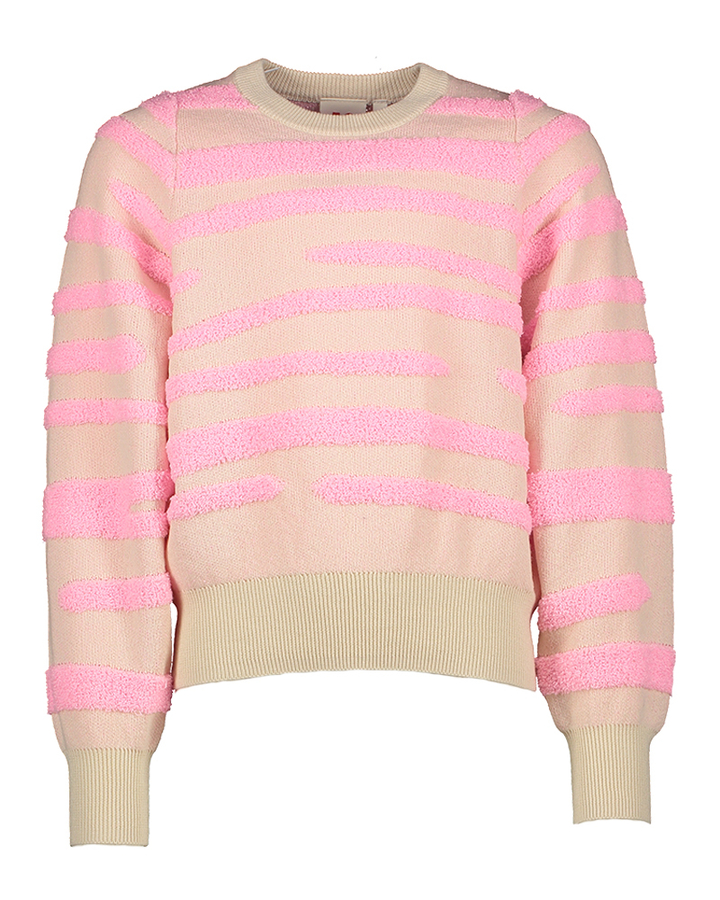 Beige turi met roze strepen AO76