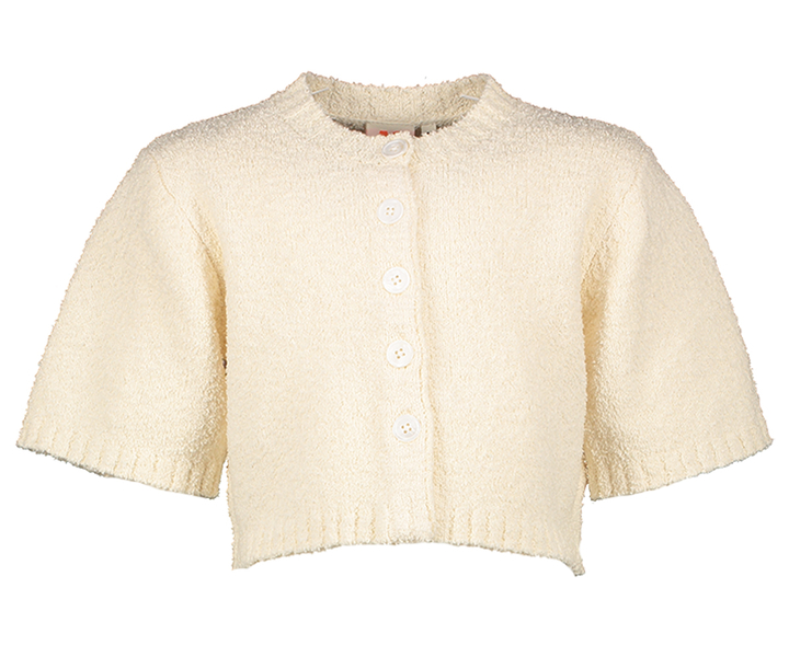 Beige gebreide gilet met structuur AO76