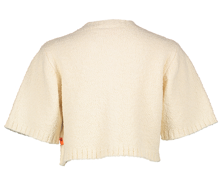 Beige gebreide gilet met structuur AO76
