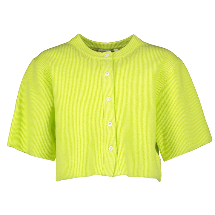 Fluo yellow kort gilet met knopen AO 