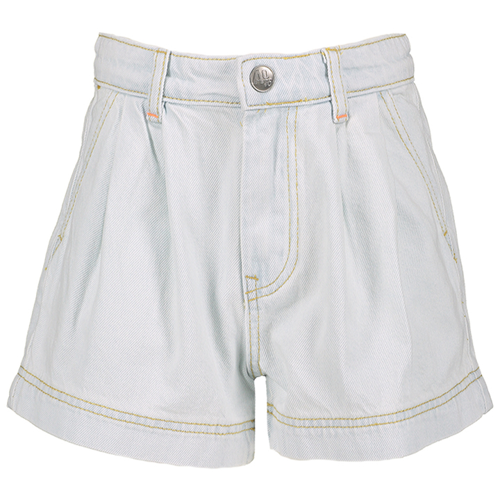 Lichtblauwe jeansshort met plooien AO76