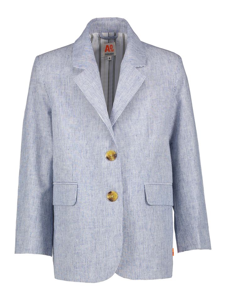 Blauwe gestreepte blazer AO76