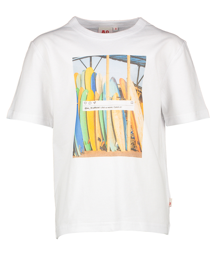 Witte t-shirt met print AO76