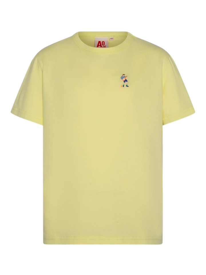 Gele t-shirt met borduur detail AO76