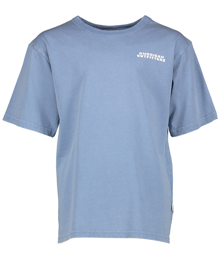 Blauwe t-shirt met print en logo AO76