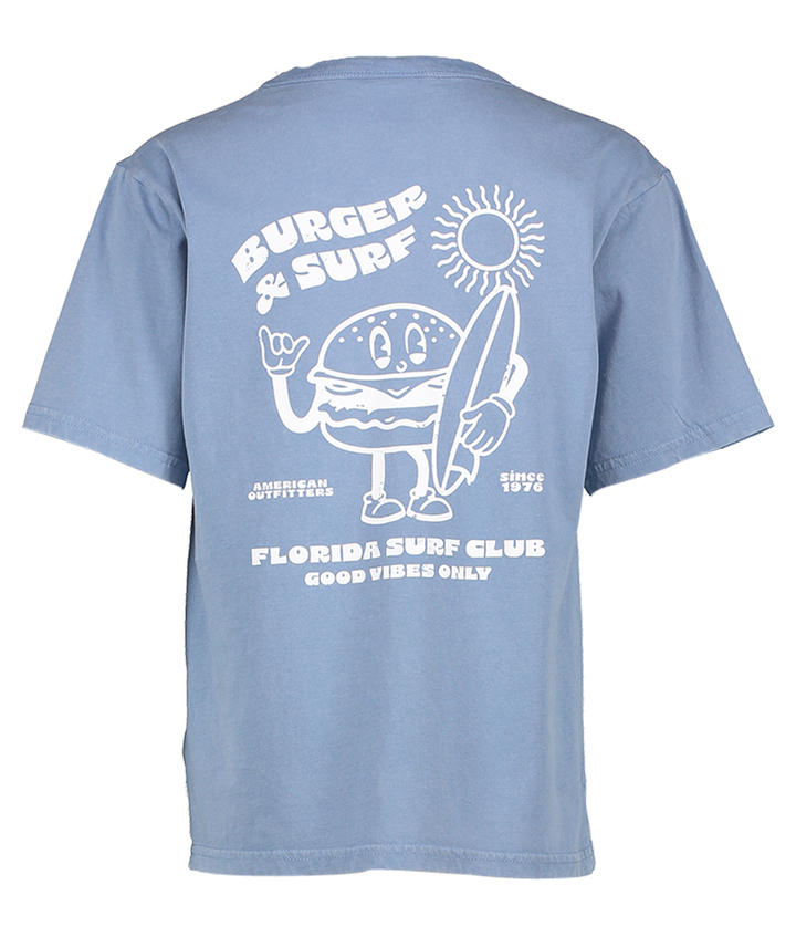 Blauwe t-shirt met print en logo AO76