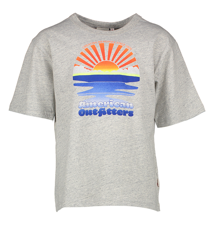 Grijze t-shirt met print AO76