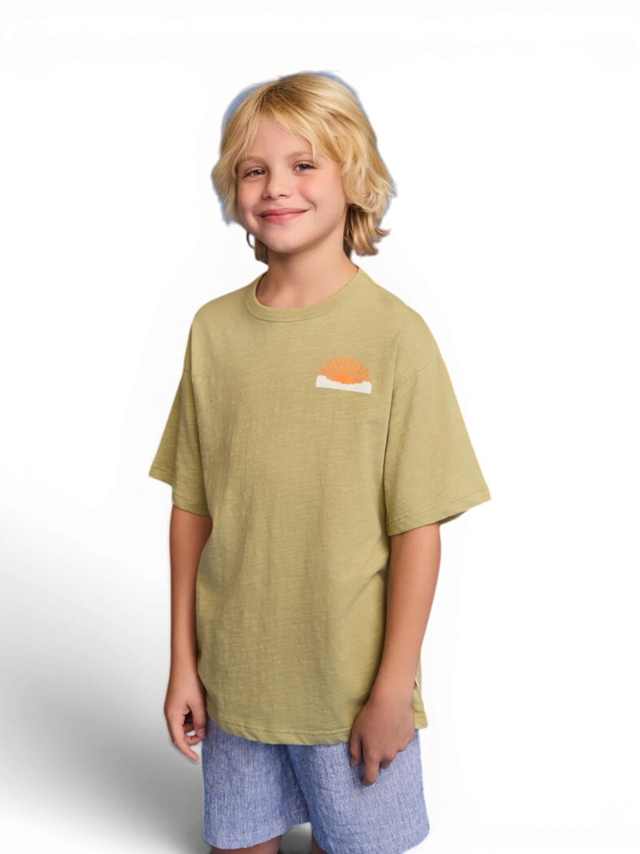 Groene t-shirt met print AO76