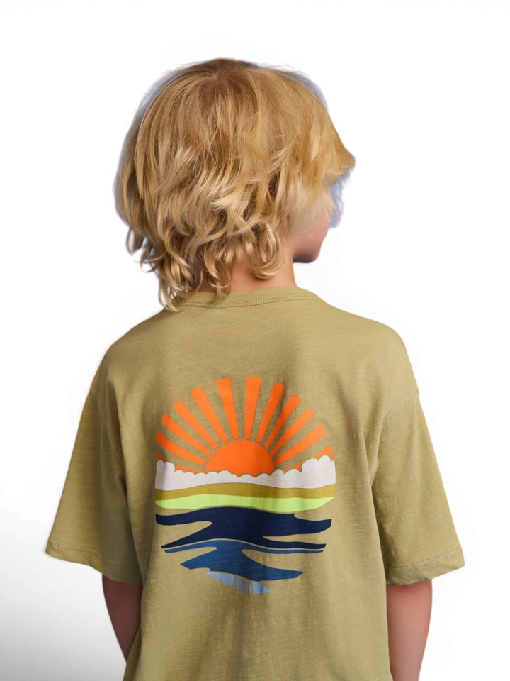 Groene t-shirt met print AO76