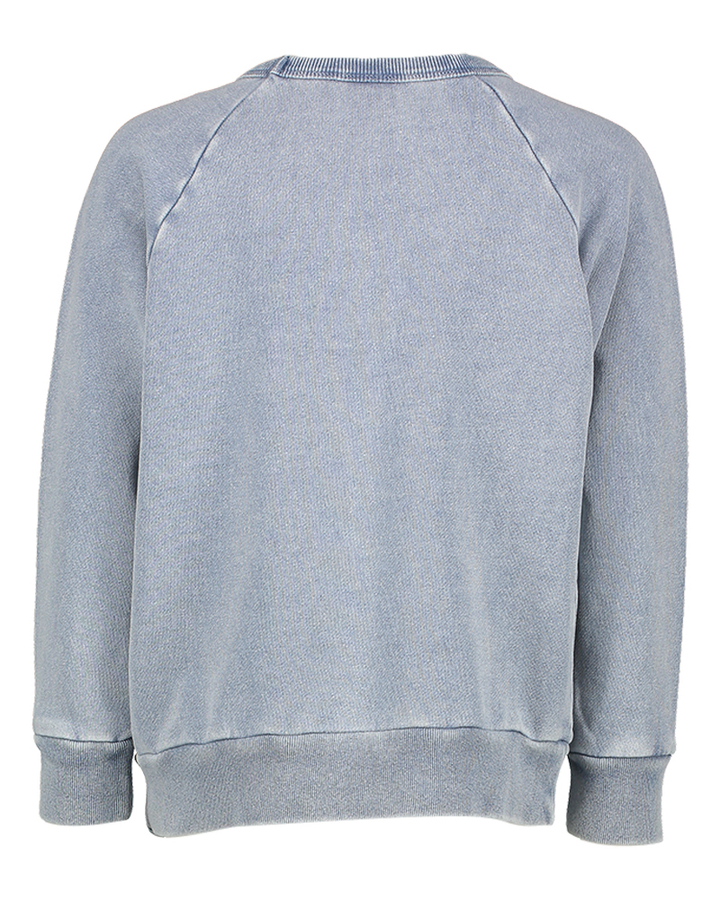 Blauwe sweater met borduur detail AO76