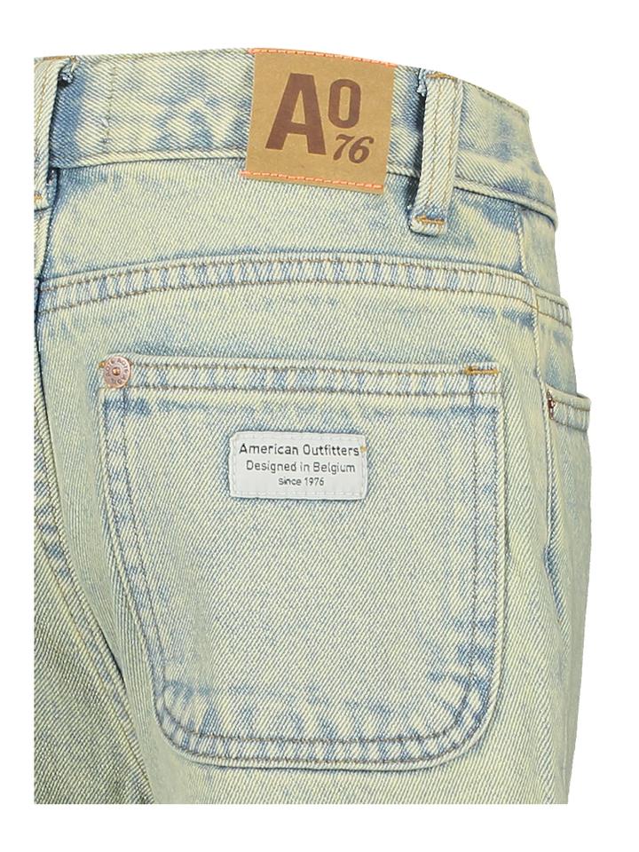 Blauwe washed short jeans AO76