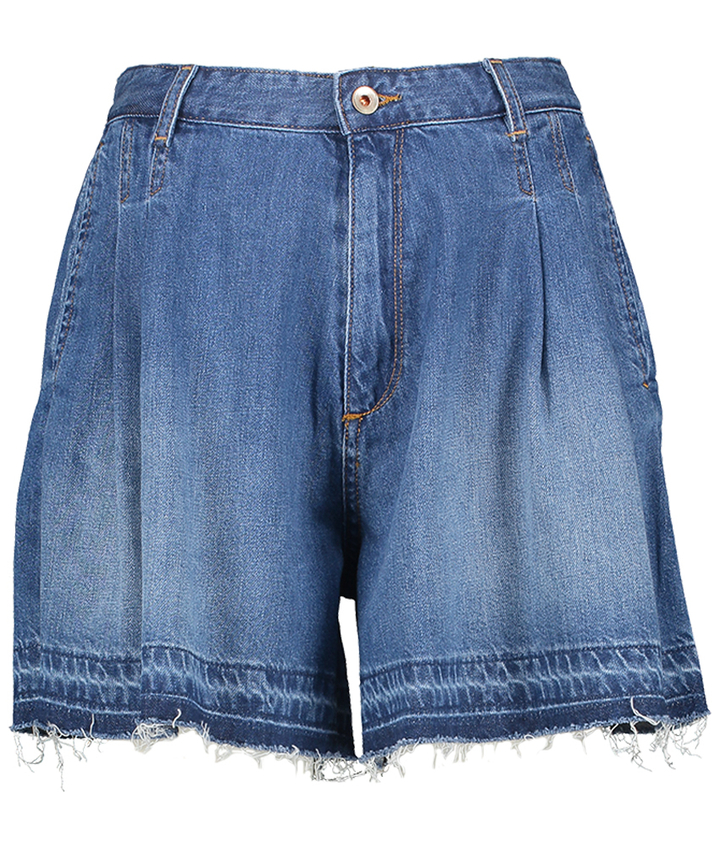 Blauwe jeans short uitgerafelde boord Pethula Bellerose
