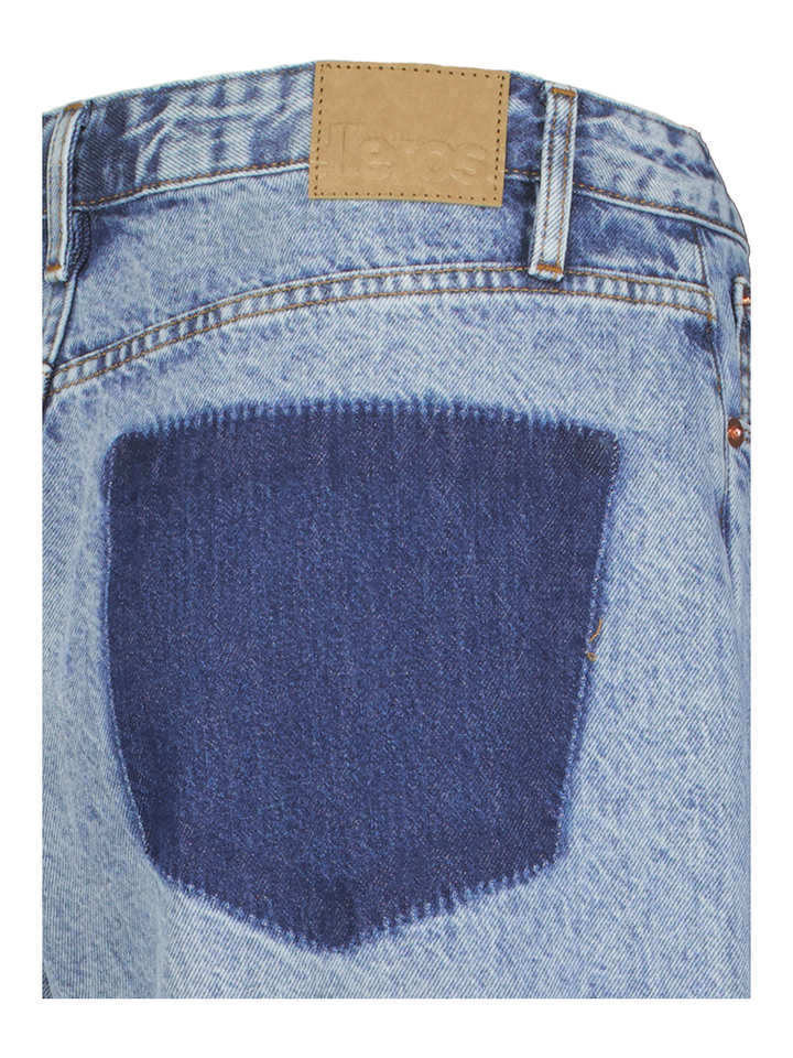 Blauw lange jeans short Phebe Bellerose