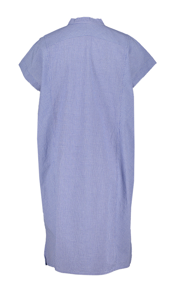 Blauwkleurige geruite losvallende jurk Hazer Bellerose