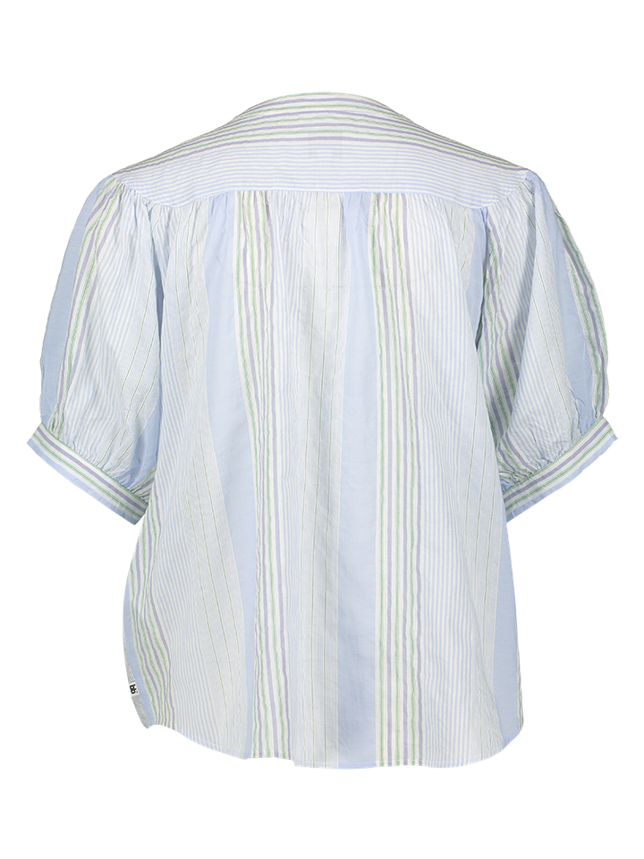 Jeansblauwe gestreepte bloes Hopsa Bellerose junior 