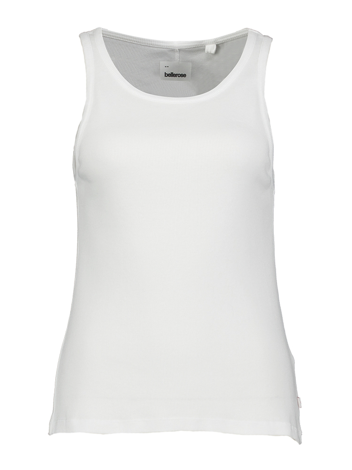 Witte katoenen top met ronde hals Fammy Bellerose