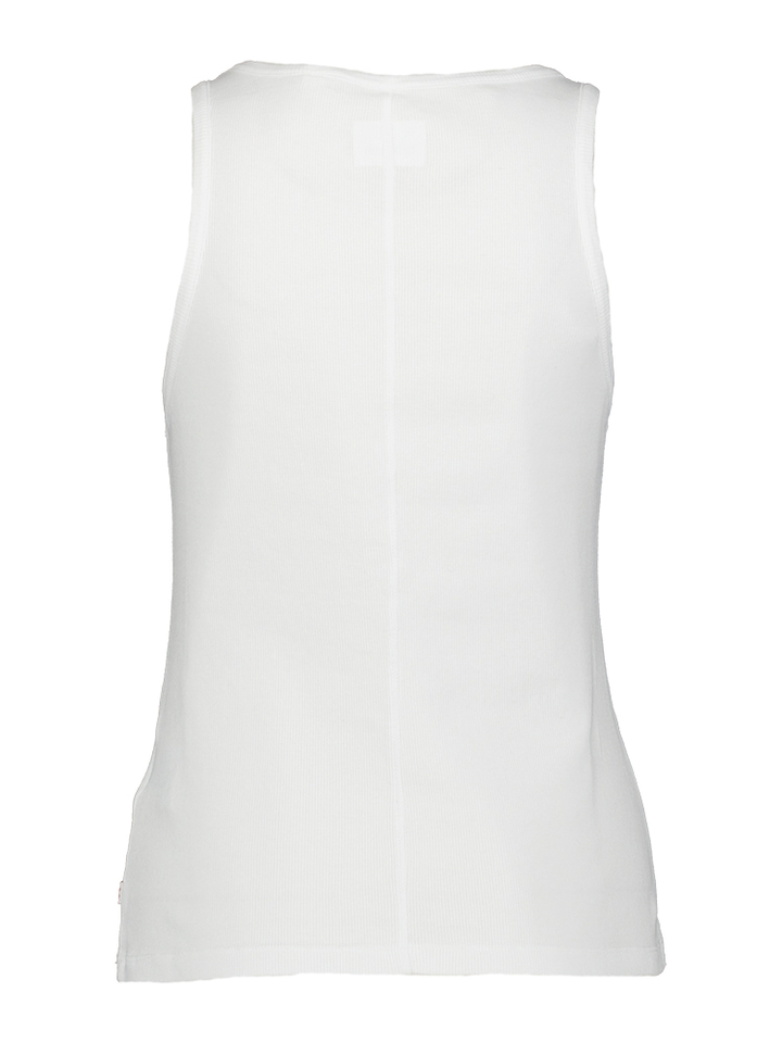 Witte katoenen top met ronde hals Fammy Bellerose